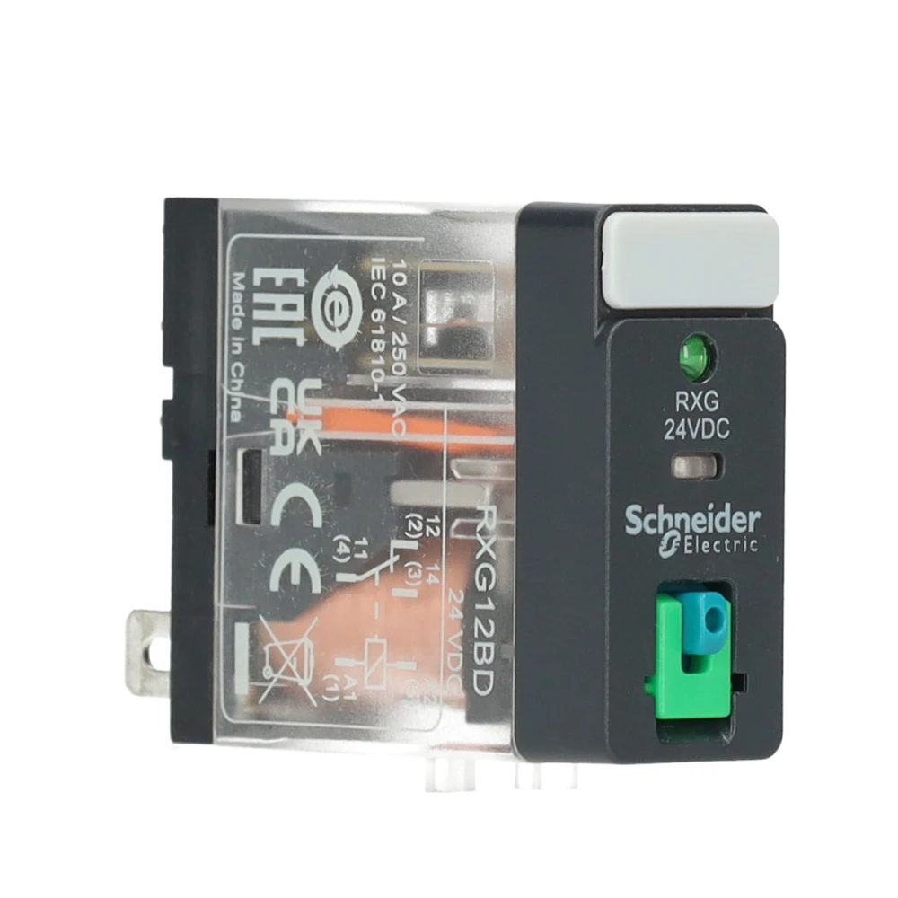 Miniatuur van Schneider Electric Zelio RXG insteekrelais 1M/V 24V DC 10A met LED (RXG12BD)