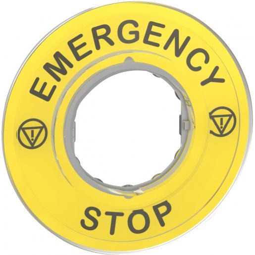 Miniatuur van Schneider Electric Harmony XB5 etiket voor noodstop Ø60mm - geel (ZBY9320)