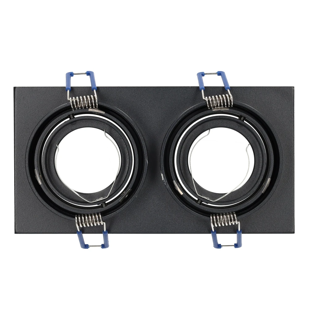 Miniatuur van Yphix inbouwspot vierkant kantelbaar zwart GU10 zaagmaat 2xØ80mm - afmeting 175mm x 93mm 2-voudig (50117223)