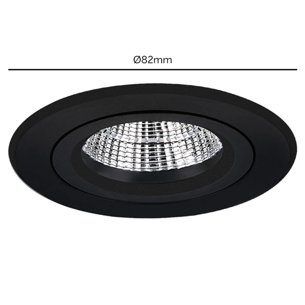 Miniatuur van Yphix inbouwspot rond kantelbaar zwart GU10 zaagmaat Ø70mm - diameter 82mm (50114464)