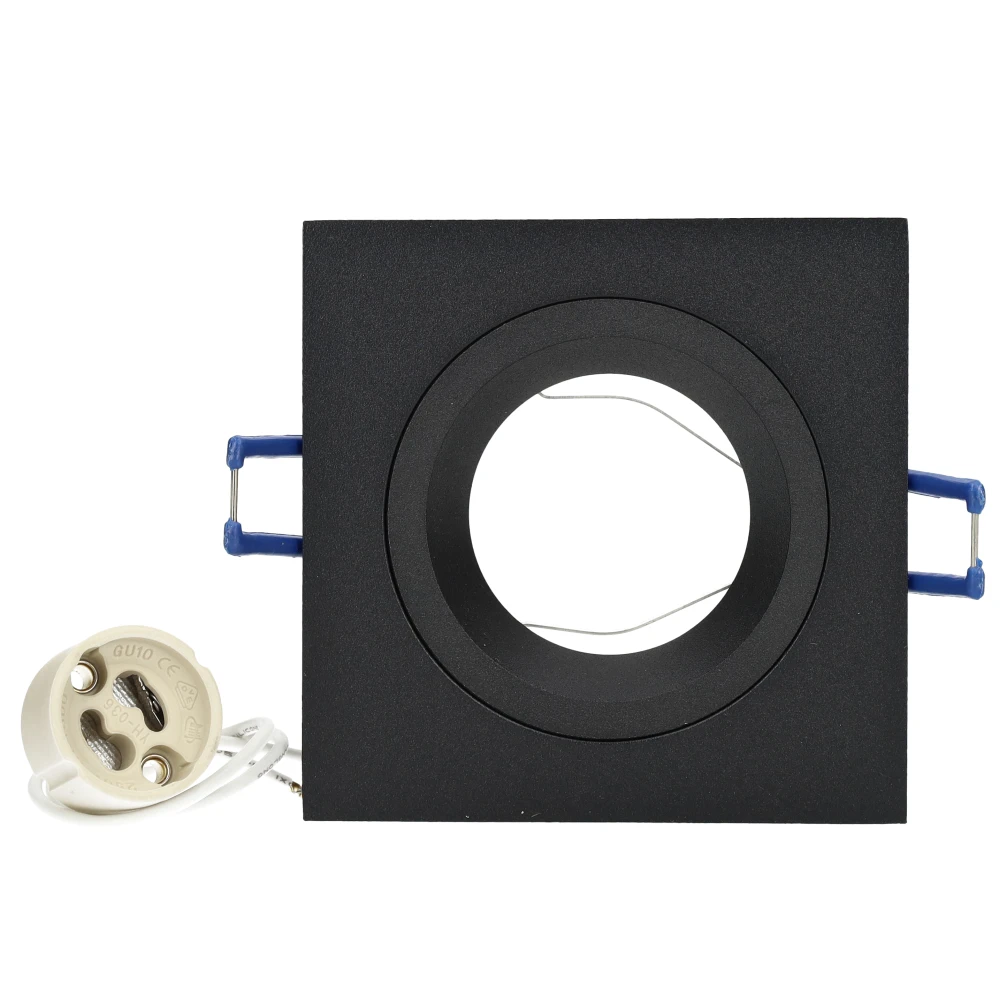 Miniatuur van Yphix inbouwspot vierkant vast zwart GU10 zaagmaat Ø78mm - diameter 93mm - verdiept (50114364)