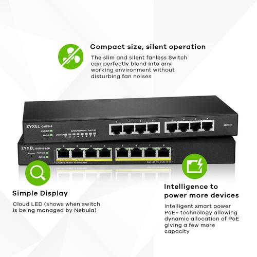 Miniatuur van Zyxel 8-poorts GS1915 gigabit ethernet managed switch L2 (GS1915-8-EU0101F)