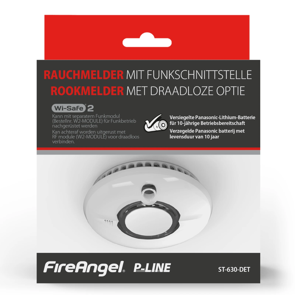Miniatuur van FireAngel optische rookmelder met 3V vast Lithium batterij 10 jaar - koppelbaar (ST-630-DET)