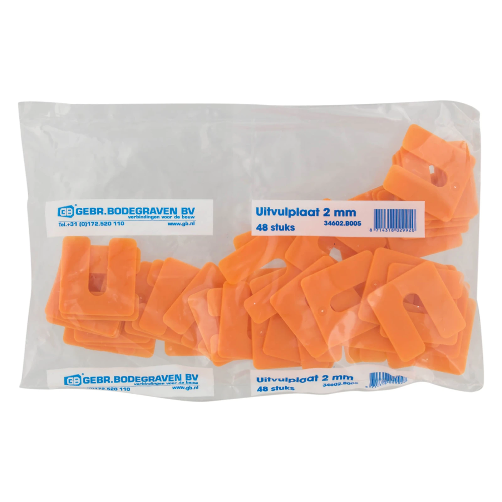 Miniatuur van GB uitvulplaat 50x50x2mm - oranje per 48 stuks (34602.B005)