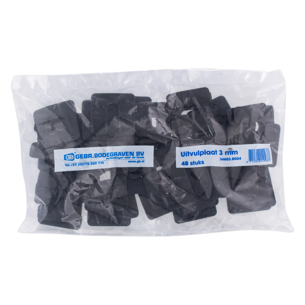 Miniatuur van GB uitvulplaat 50x50x3mm - zwart per 48 stuks (34603.B004)
