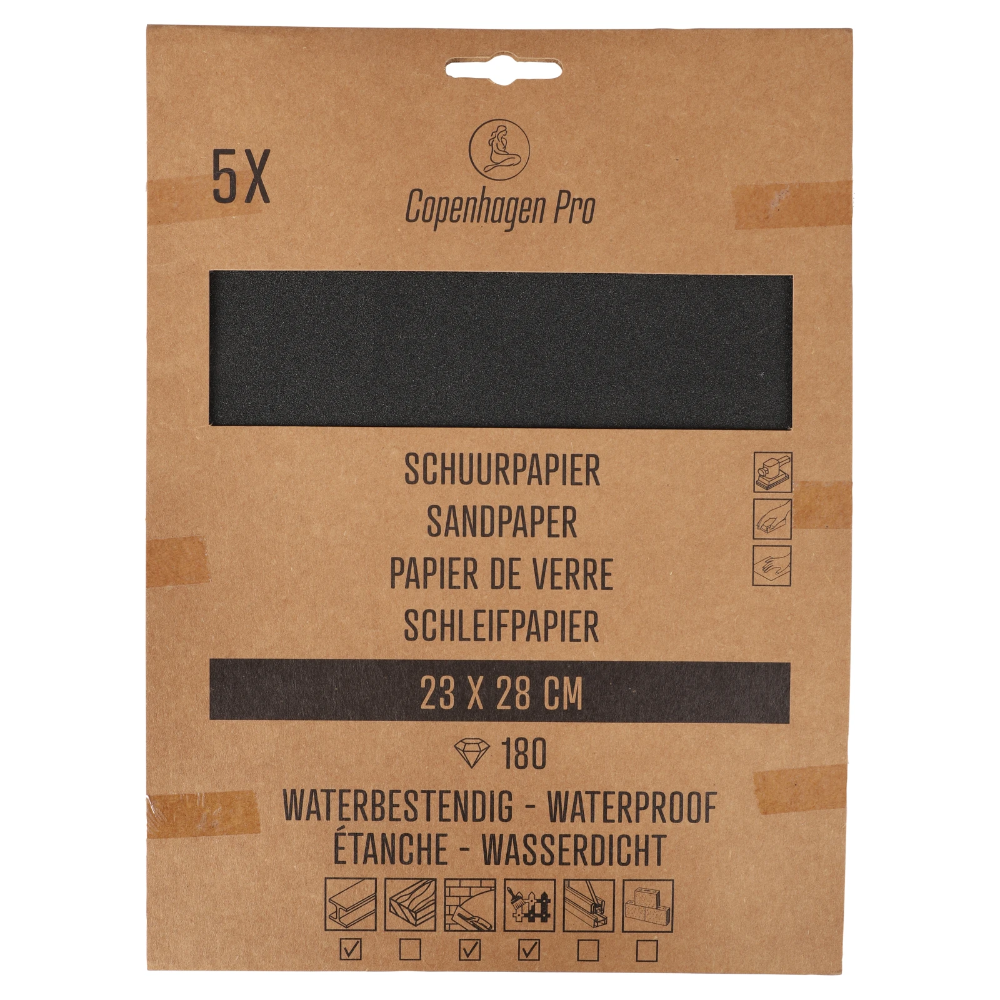 Miniatuur van Copenhagen Pro schuurpapier waterproof 28x23cm K180 - per 5 stuks (23.507.18)