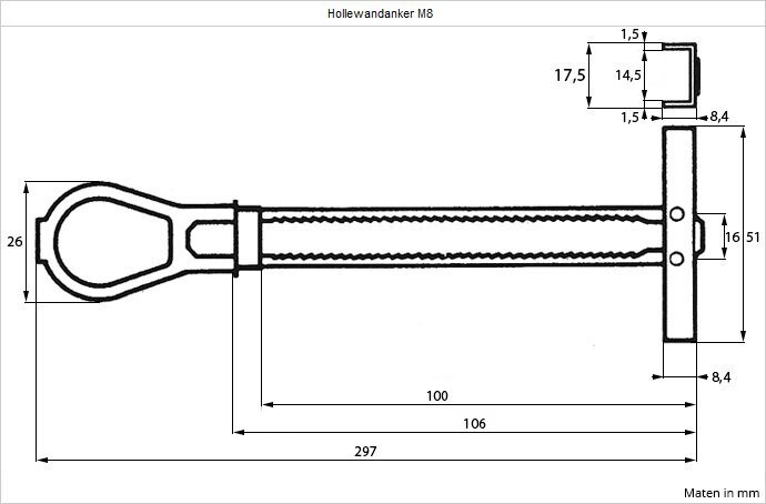 Miniatuur van Toggler hollewandanker M8 - per stuk (96116920)