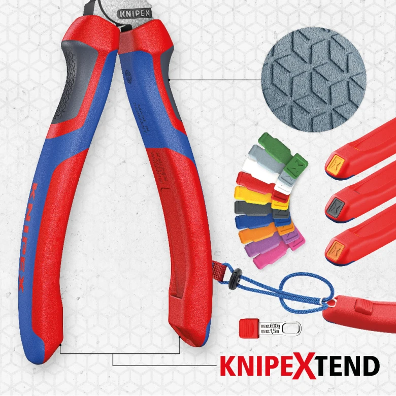 Miniatuur van KNIPEX combinatietang met spitse punt 185mm met 3-comp comfort handgreep KNIPEXtend (0822185)