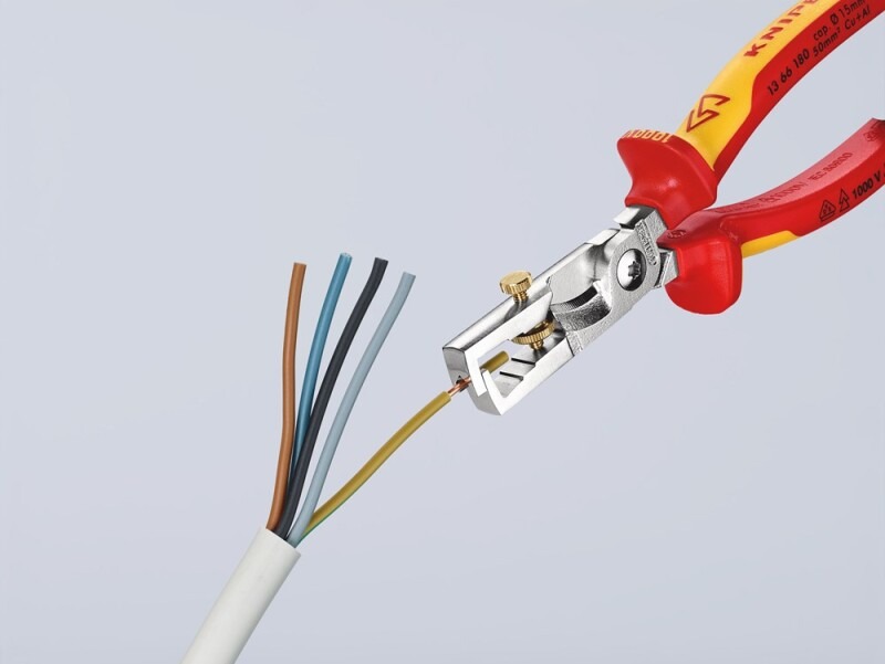 Miniatuur van KNIPEX striptang met kabelschaar VDE 180mm (13 66 180)