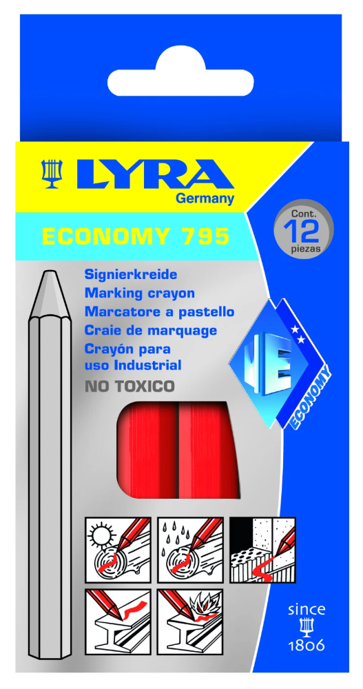 Miniatuur van Lyra merkkrijt rode set van 12 stuks (4850017)