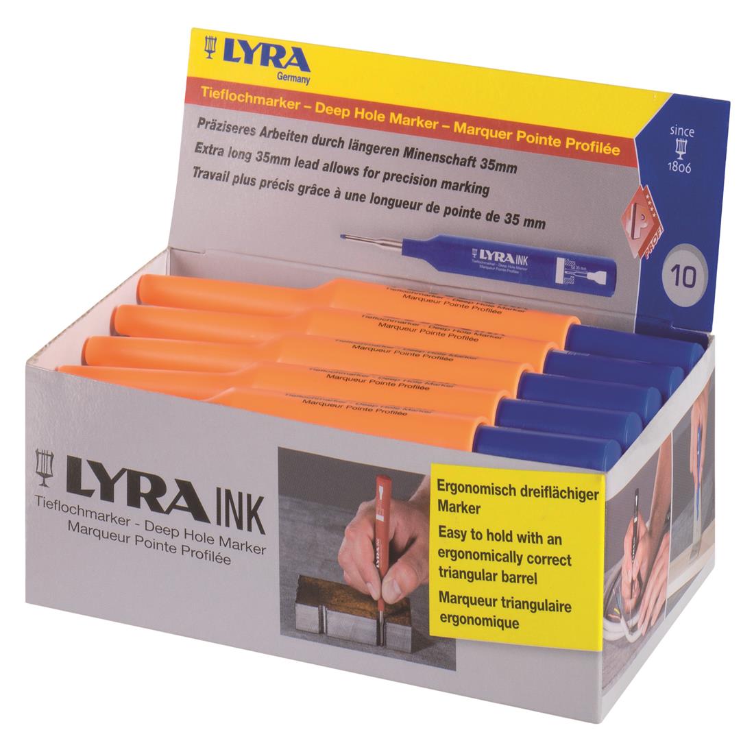 Miniatuur van Lyra merkstift blauw voor diepe gaten (4480051)