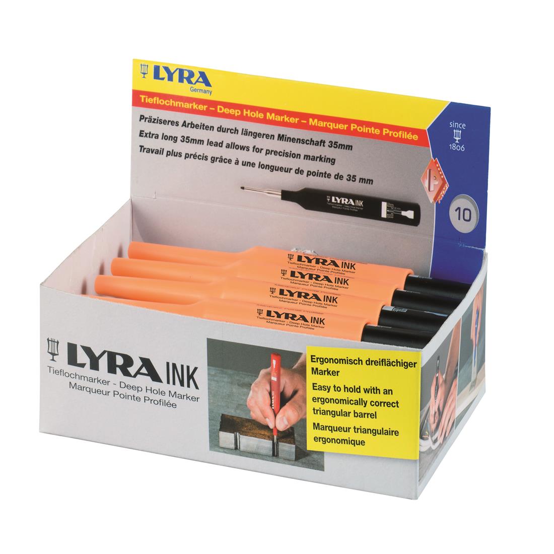 Miniatuur van Lyra merkstift zwart voor diepe gaten (4480099)