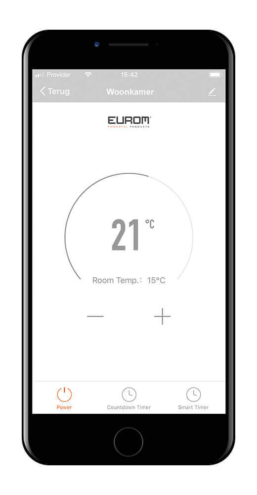 Miniatuur van Eurom alutherm elektrische kachel 1500W met WiFi en app (360745)