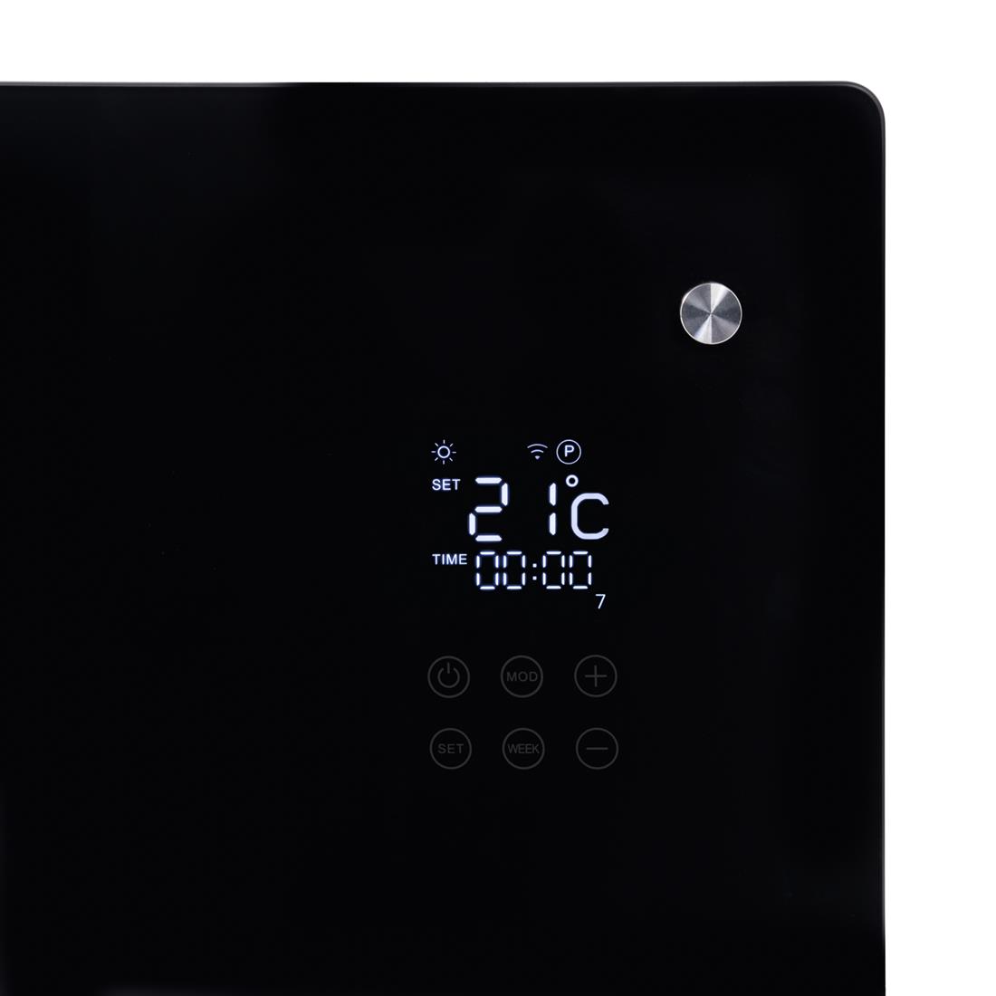 Miniatuur van Eurom alutherm verre elektrische kachel 1500W met WiFi en app - zwart (360981)