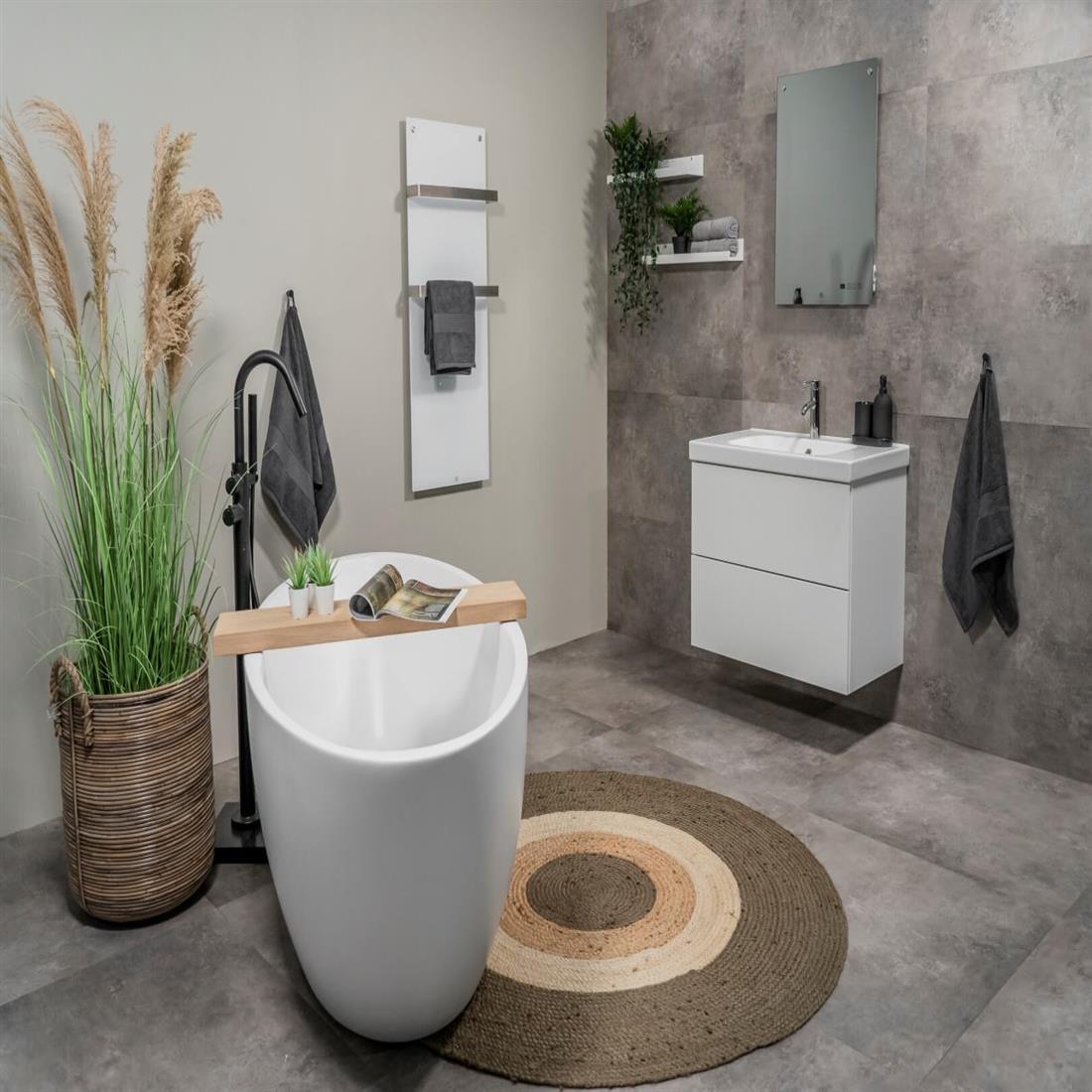 Miniatuur van Eurom Sani 800 badkamer infrarood verwarming 800W met handdoekbeugels, WiFi en app (350371)