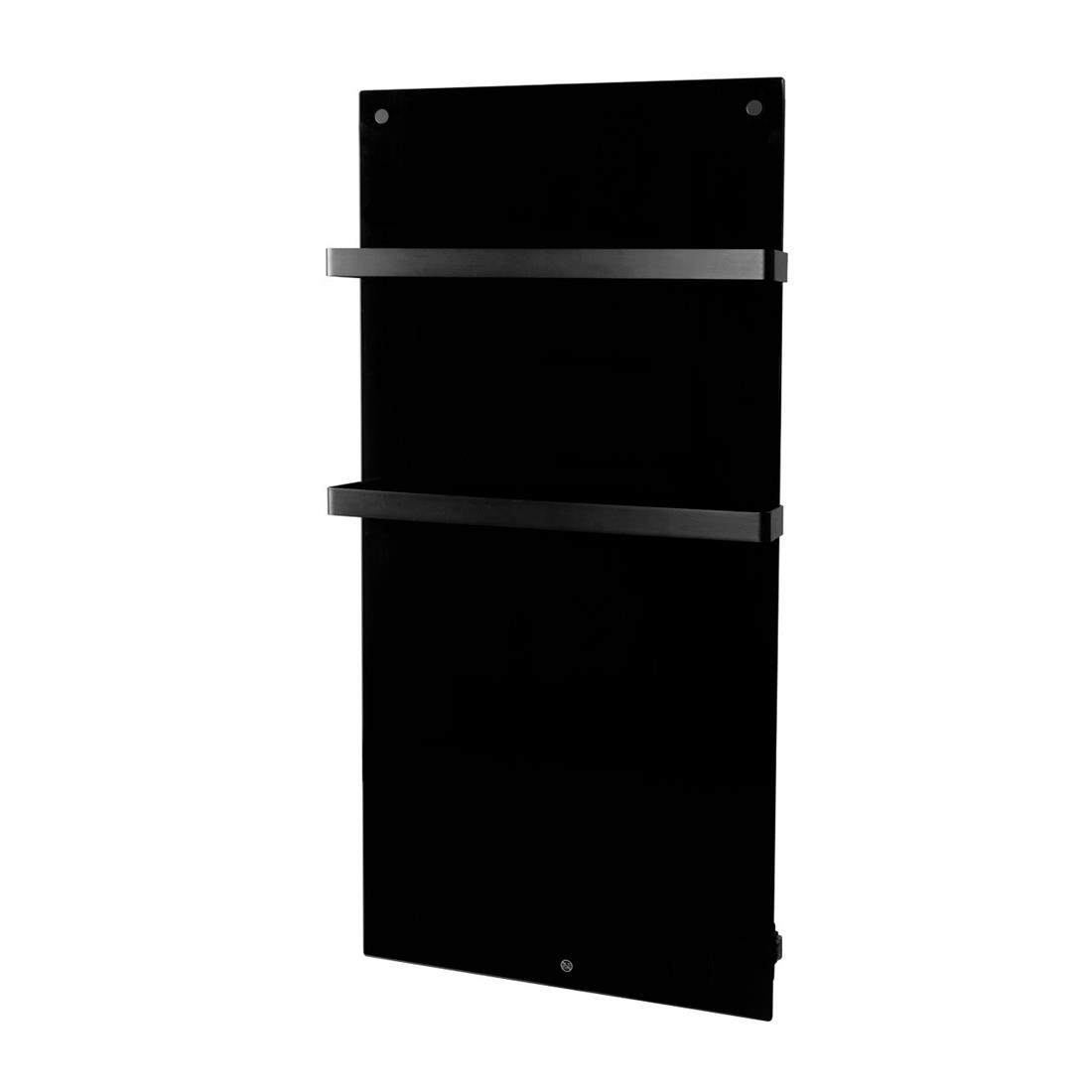 Miniatuur van Eurom Sani 600 badkamer infrarood verwarming 600W met handdoekbeugels, WiFi en app - zwart (350357)