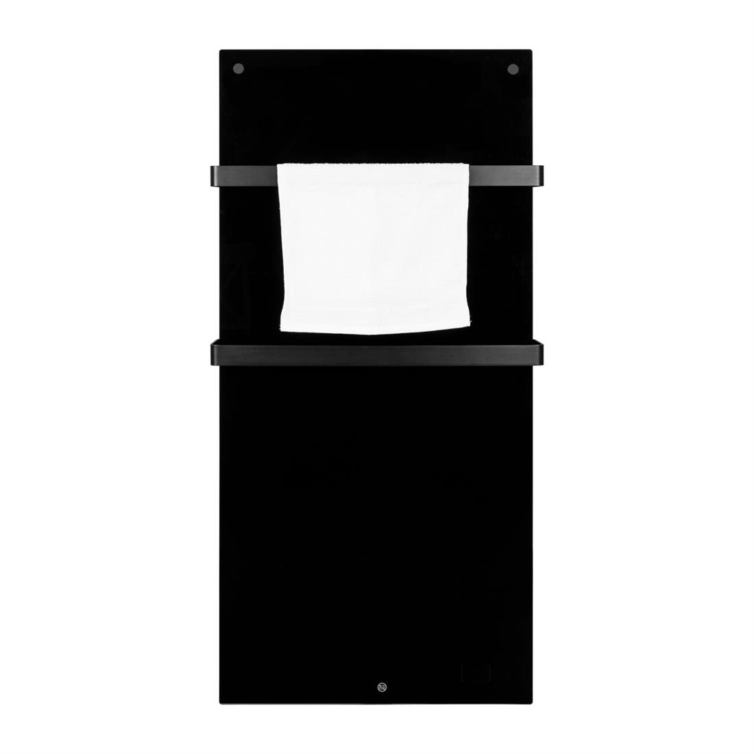 Miniatuur van Eurom Sani 1000 badkamer infrarood verwarming 1000W met handdoekbeugels, WiFi en app - zwart (350470)