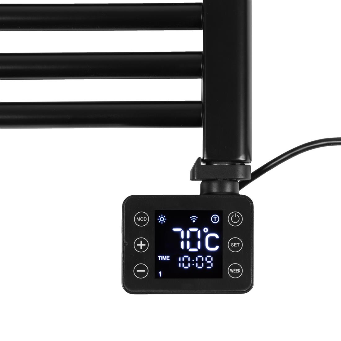 Miniatuur van Eurom elektrische handdoekradiator 600W met WiFi, app en ingebouwde timer - zwart (352627)