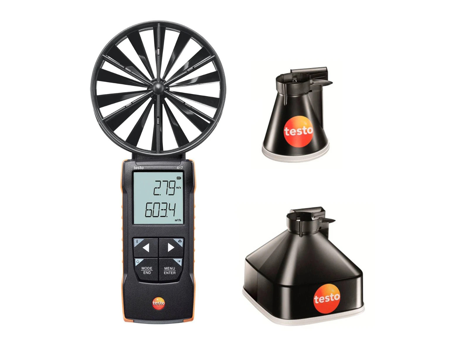 Miniatuur van Testo vleugelradanemometer 100mm met met meettrechters (2x) en tas 417 set 1 (05631471)