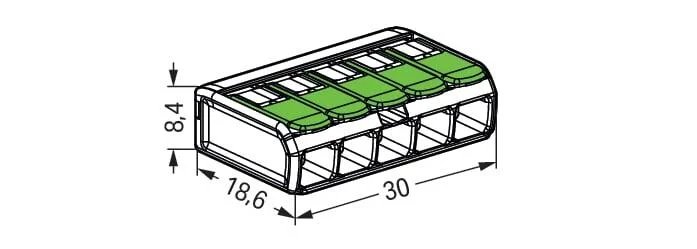 Miniatuur van Wago lasklem 5-voudig 4mm2 - per 25 stuks (221-425)