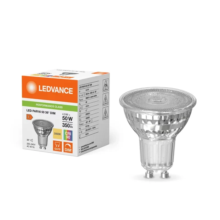 Miniatuur van Ledvance LED spot GU10 4.5W 350lm warm wit 3000K dimbaar (4099854045462)