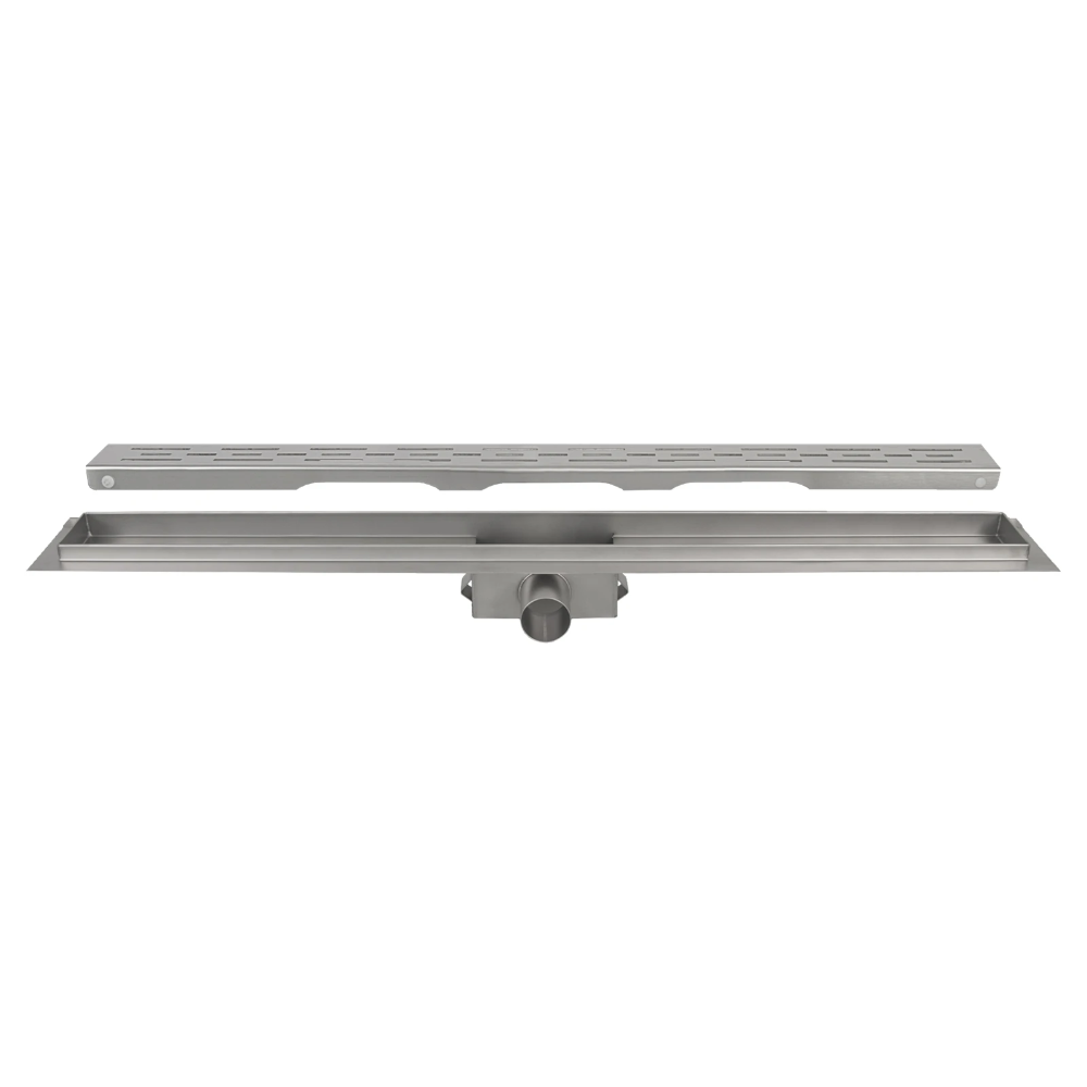 Miniatuur van Differnz douchegoot geborsteld RVS met flens 70x70x800mm - mat chroom (33.111.01)