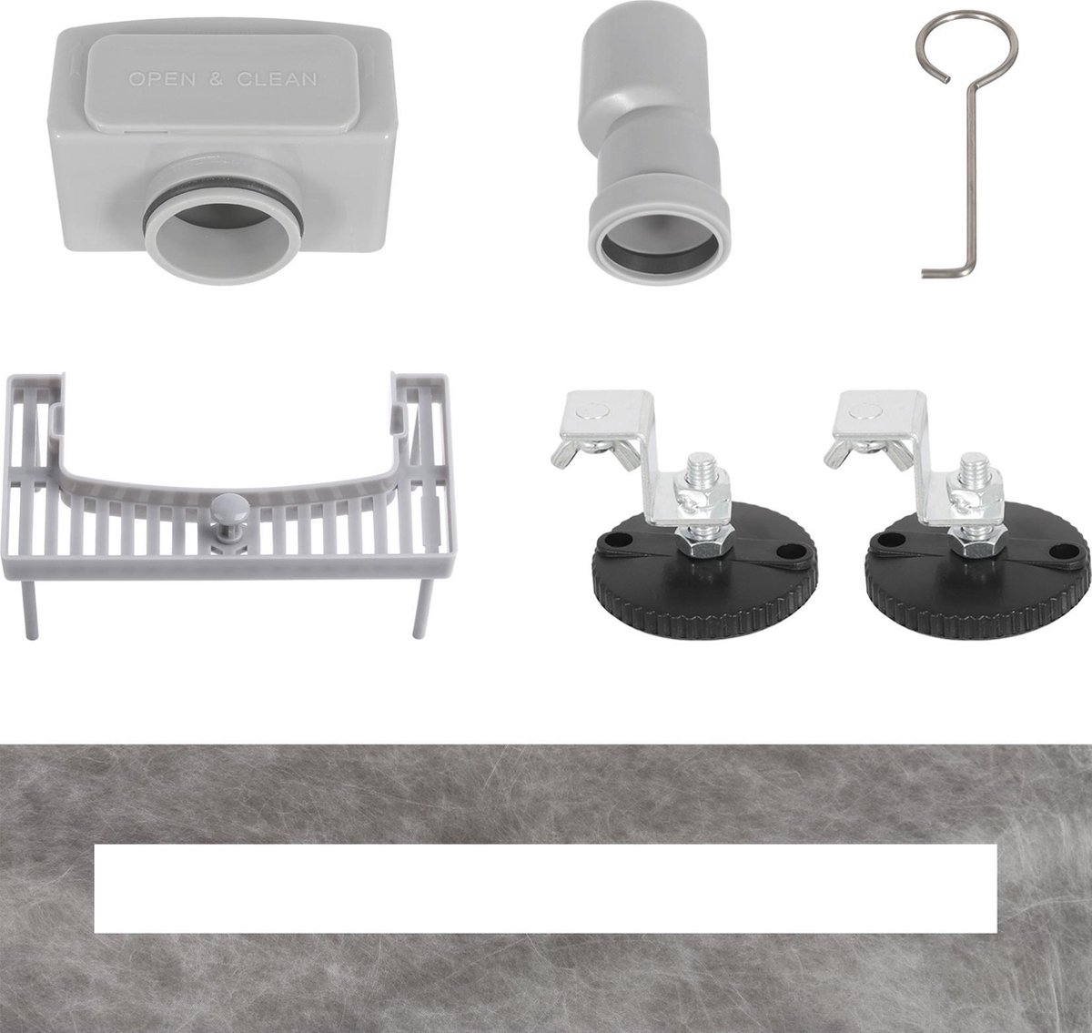 Miniatuur van Differnz douchegoot geborsteld RVS zonder flens 70x70x700mm - mat chroom (33.111.04)