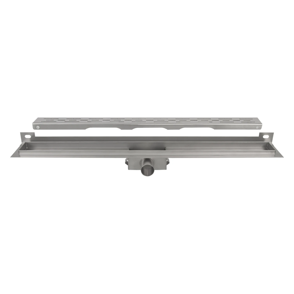 Miniatuur van Differnz douchegoot muur geborsteld RVS met flens 70x70x900mm - mat chroom (33.111.10)
