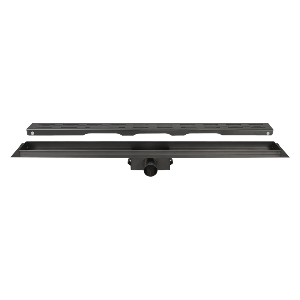 Miniatuur van Differnz douchegoot RVS met flens 70x70x900mm - zwart (33.111.18)