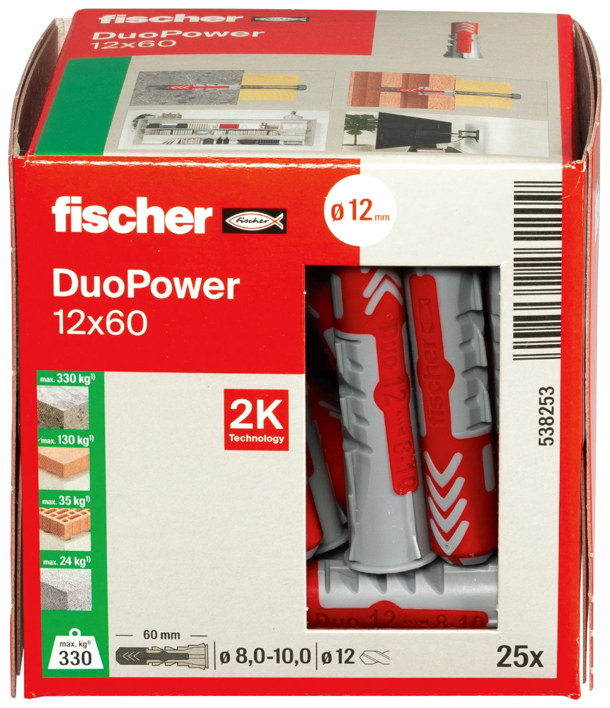 Miniatuur van Fischer DuoPower plug 12x60 - per 25 stuks (538253)