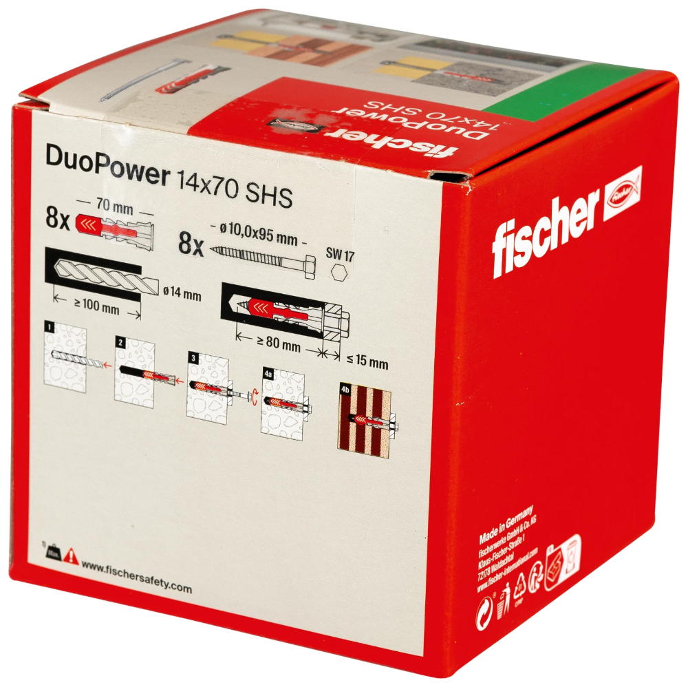 Miniatuur van Fischer DuoPower 14x70 met zeskantschroef - 8 stuks (538259)