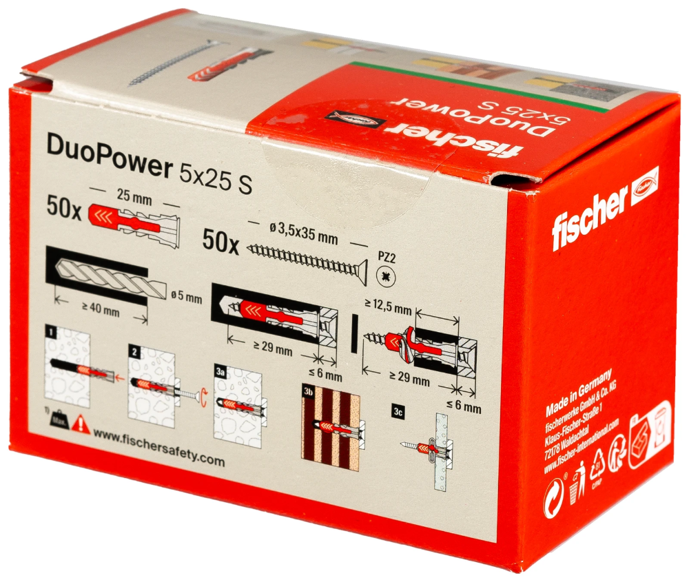 Miniatuur van Fischer DuoPower plug 5x25 - 100 stuks (535452)