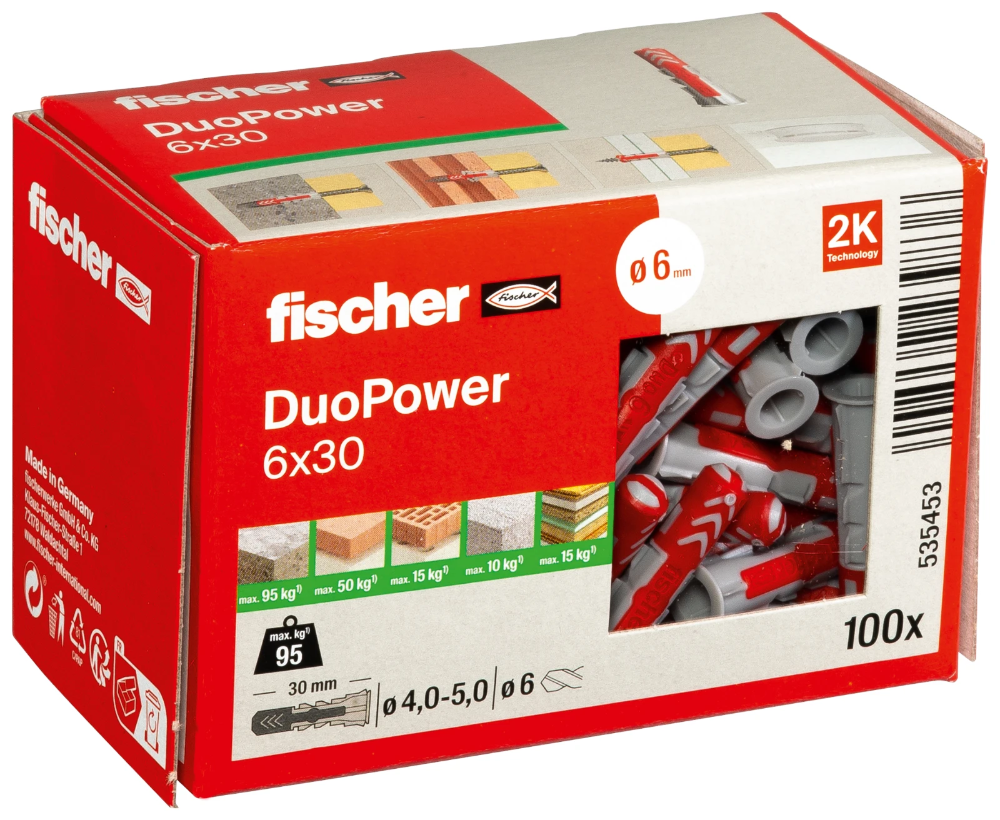 Miniatuur van Fischer DuoPower 6x30 - 100 stuks (535453)