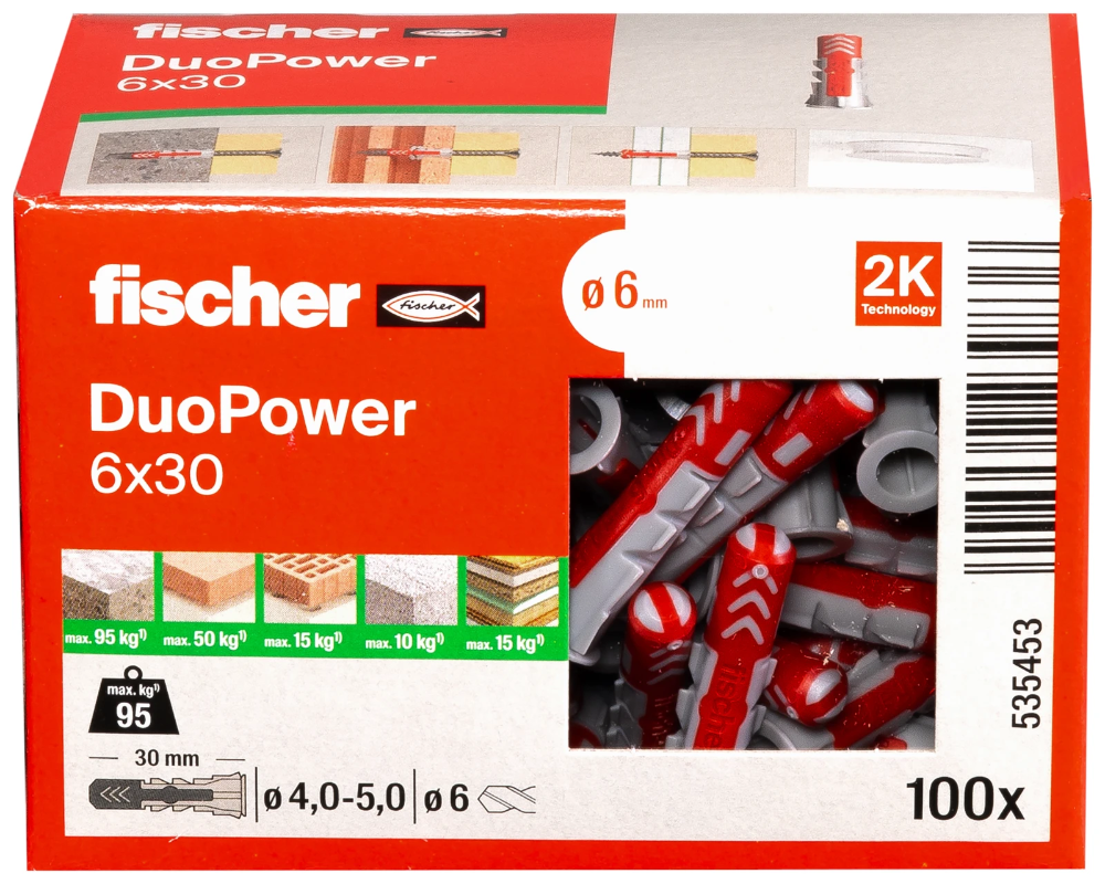 Miniatuur van Fischer DuoPower 6x30 - 100 stuks (535453)