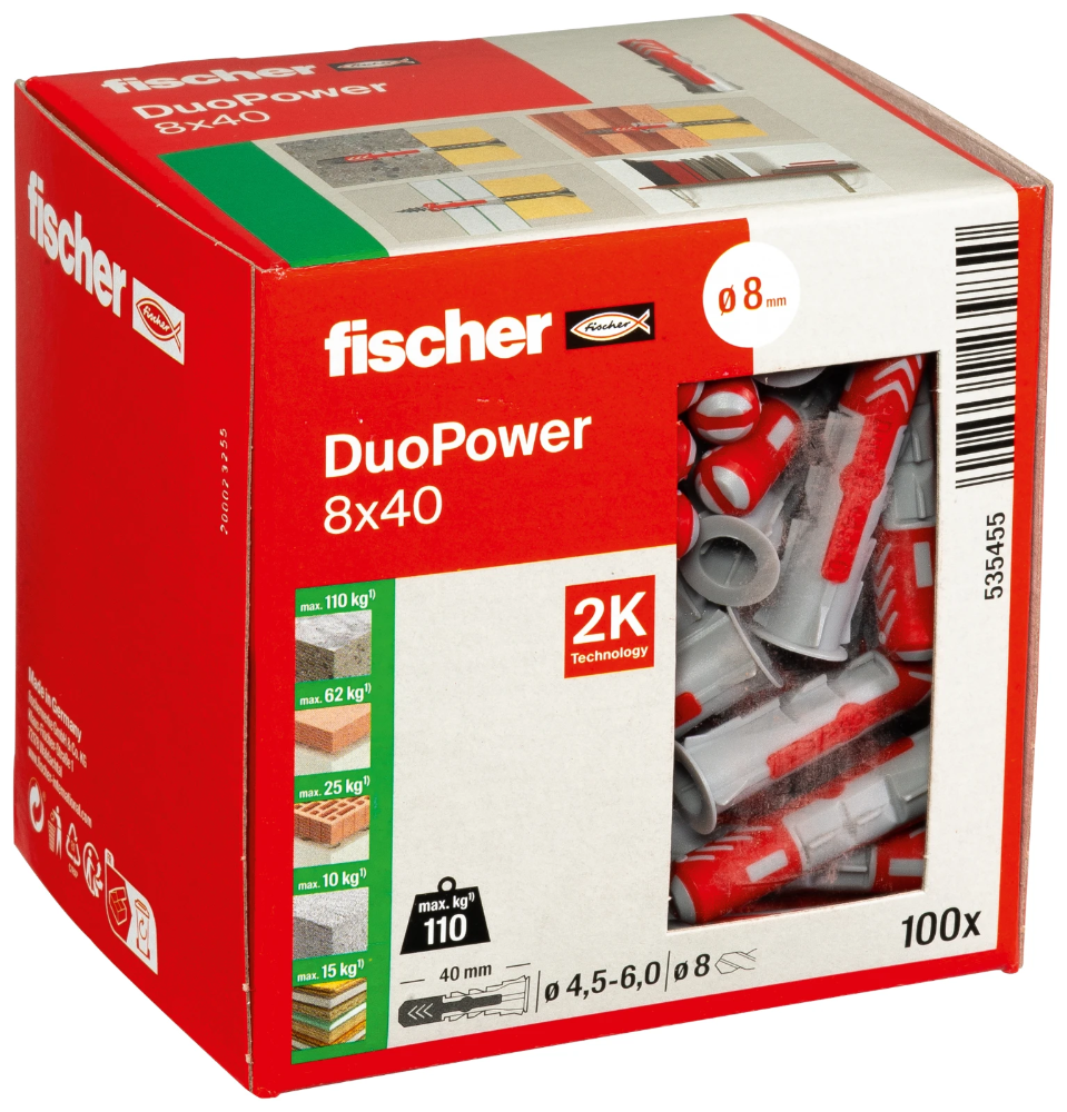Miniatuur van Fischer DuoPower 8x40 - 100 stuks (535455)