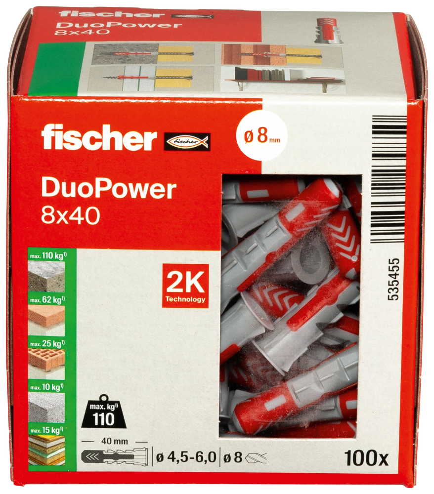 Miniatuur van Fischer DuoPower 8x40 - 100 stuks (535455)
