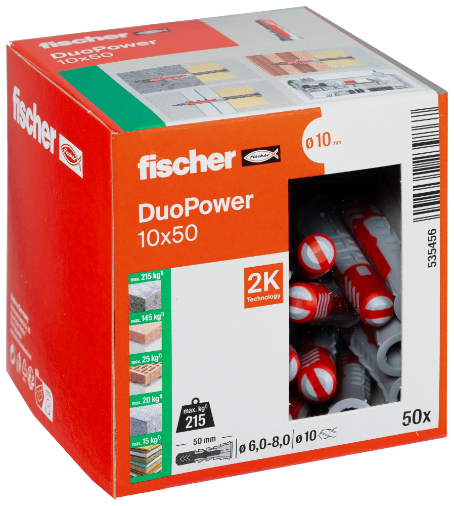 Miniatuur van Fischer DuoPower 10x50 - 50 stuks (535456)