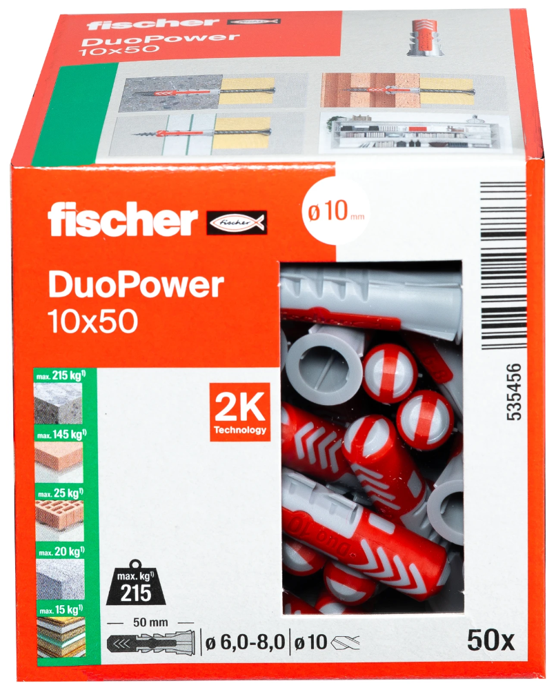 Miniatuur van Fischer DuoPower 10x50 - 50 stuks (535456)