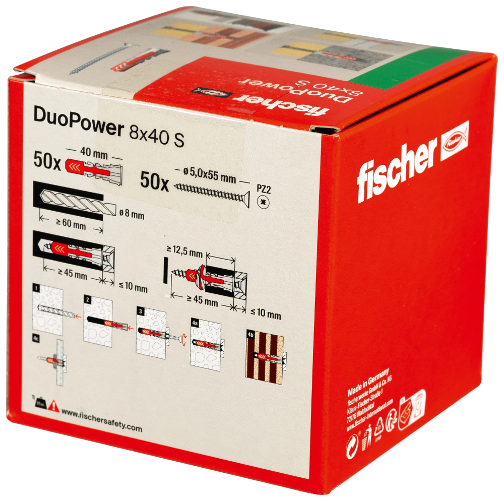 Miniatuur van Fischer DuoPower 8x40 met schroef - 50 stuks (535460)