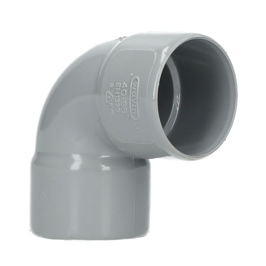 Miniatuur van Wavin Wadal PVC bocht 90° mof-mof lijm 40mm - grijs (3101204009)