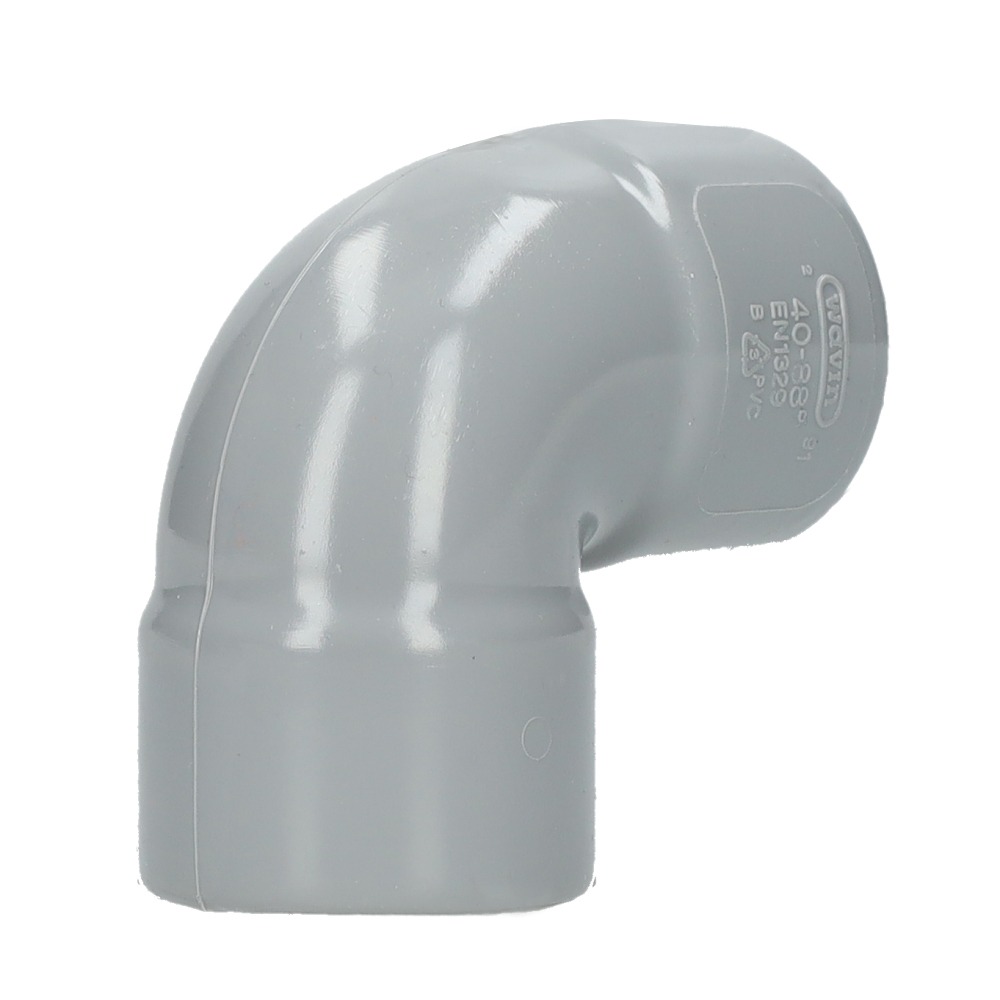 Miniatuur van Wavin Wadal PVC bocht 90° mof-mof lijm 40mm - grijs (3101204009)