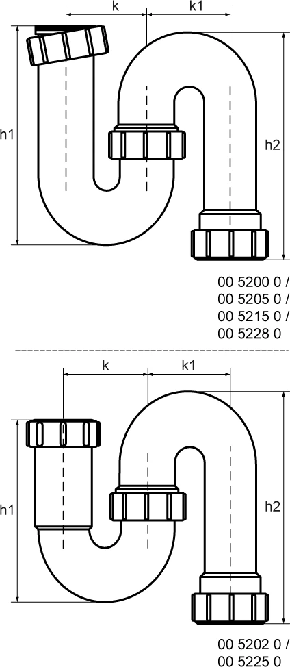 Miniatuur van McAlpine buissifon PP model S 1 1/2"x40mm - grijs (0052150)