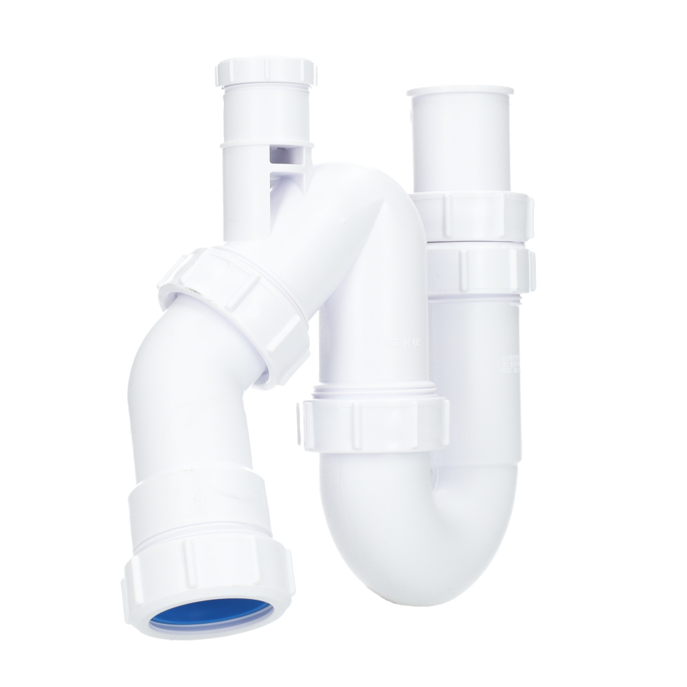 Miniatuur van McAlpine universeel sifon PP model S en P met beluchter 1 1/2"x40mm - wit (0053750)