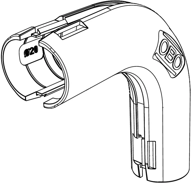 Miniatuur van OBO Quick-Pipe bocht 90° 20mm - lichtgrijs per 5 stuks (3000 BMS M20 LGR)