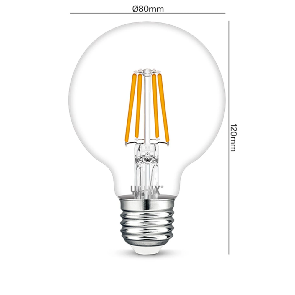 Miniatuur van Yphix LED lamp filament bol E27 8W 806lm warm wit 2700K dimbaar (50510422)