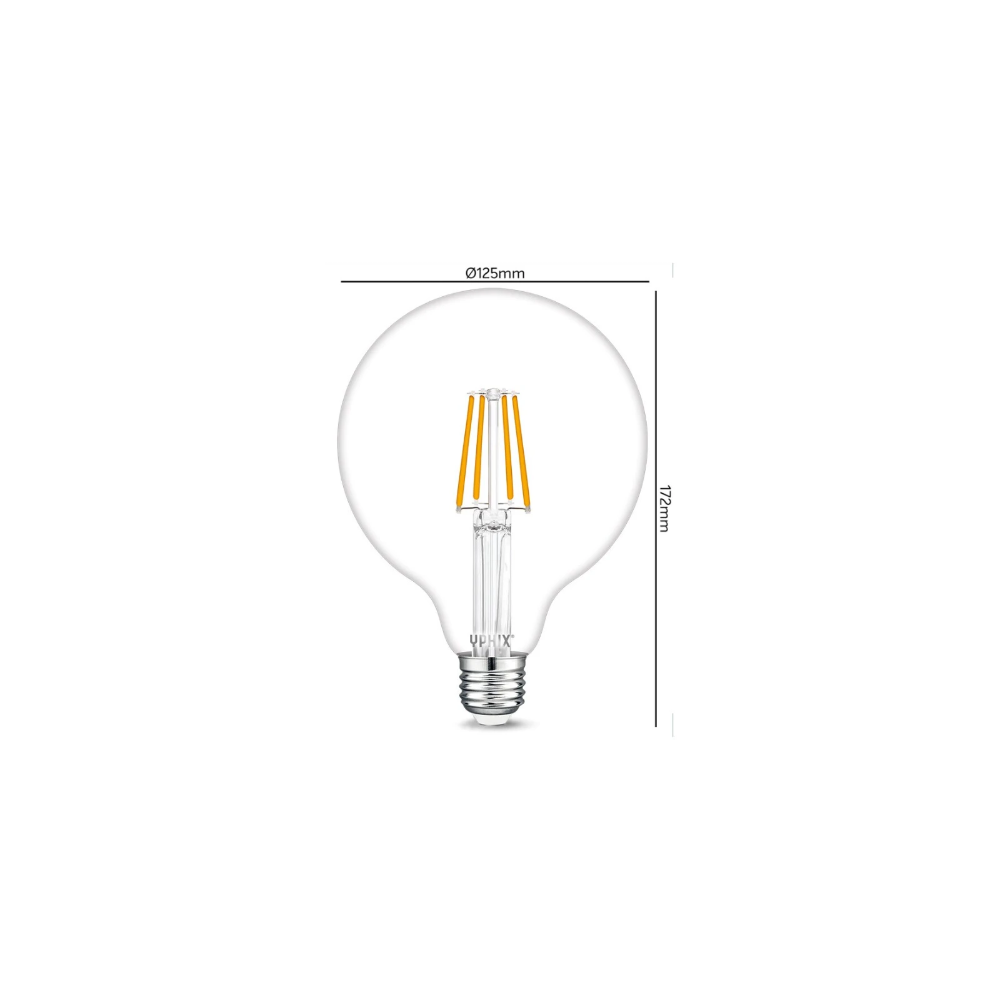 Miniatuur van Yphix LED lamp filament bol E27 4.5W 470lm warm wit 2700K dimbaar (50510443)