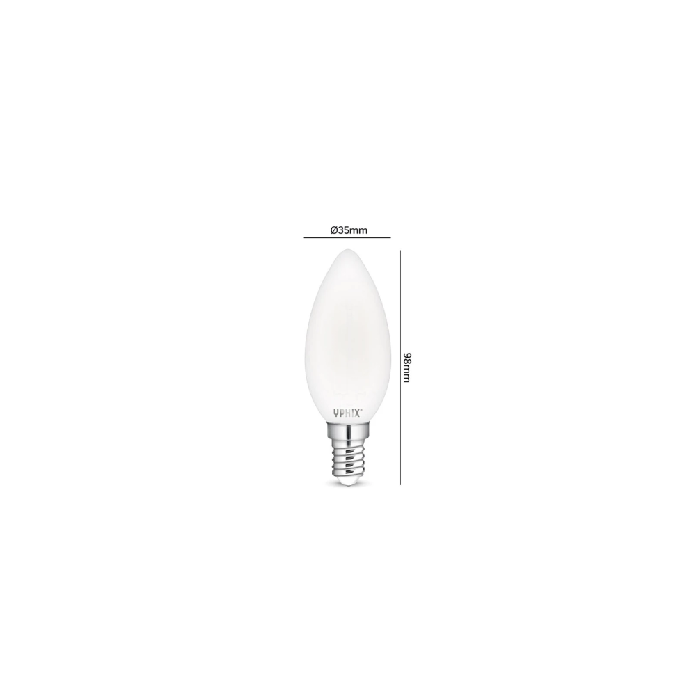 Miniatuur van Yphix LED lamp filament helder kaars E14 2.5W 250lm warm wit 2700K dimbaar (50510614)