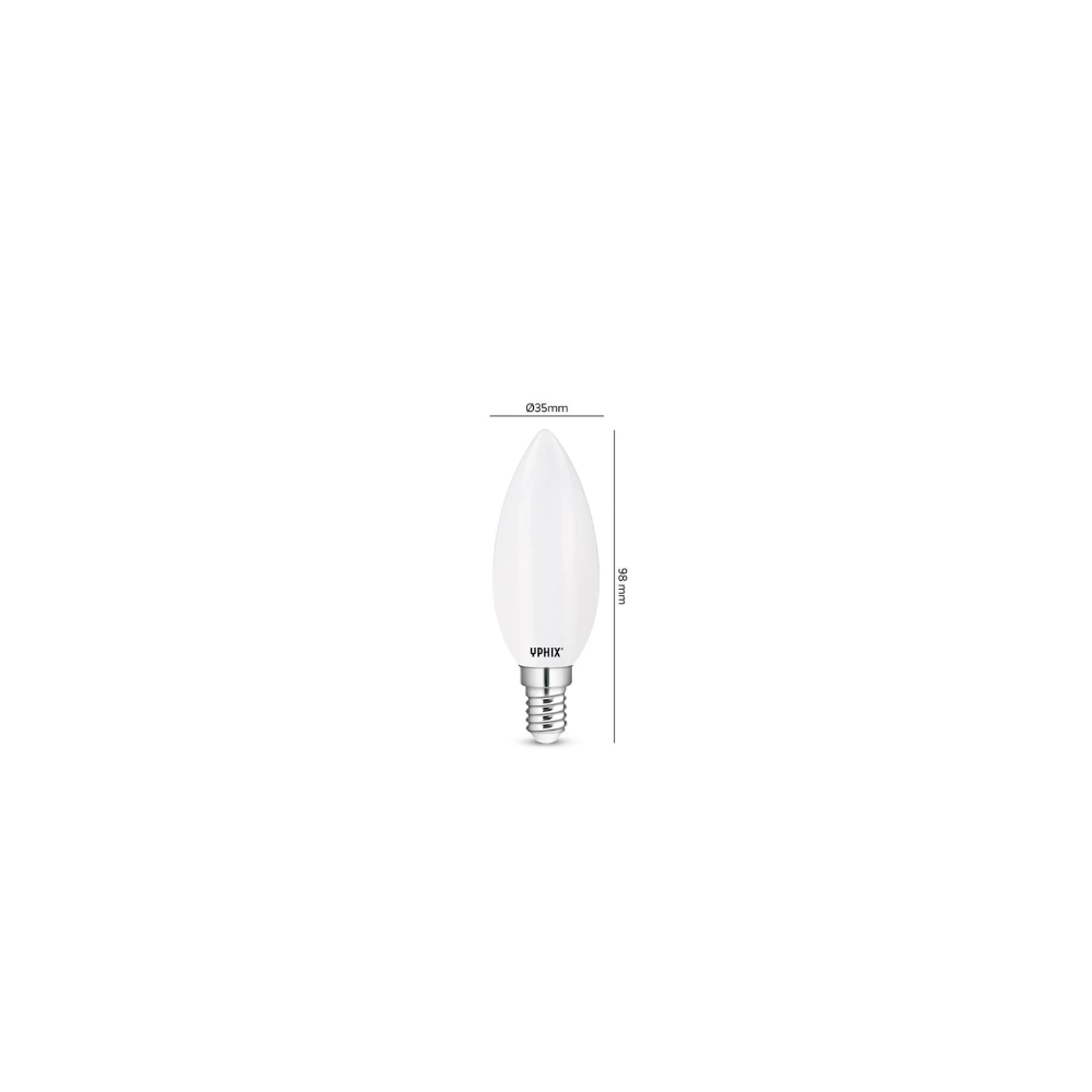 Miniatuur van Yphix LED lamp filament mat kaars E14 2.8W 230lm warm wit 2700K (50510603)