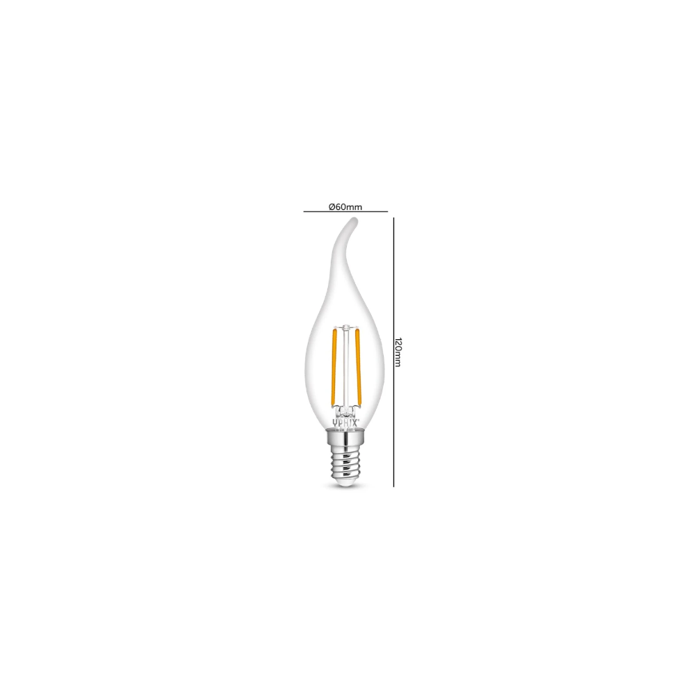 Miniatuur van Yphix LED lamp filament mat kaars E14 4.2W 470lm warm wit 2700K dimbaar (50510613)