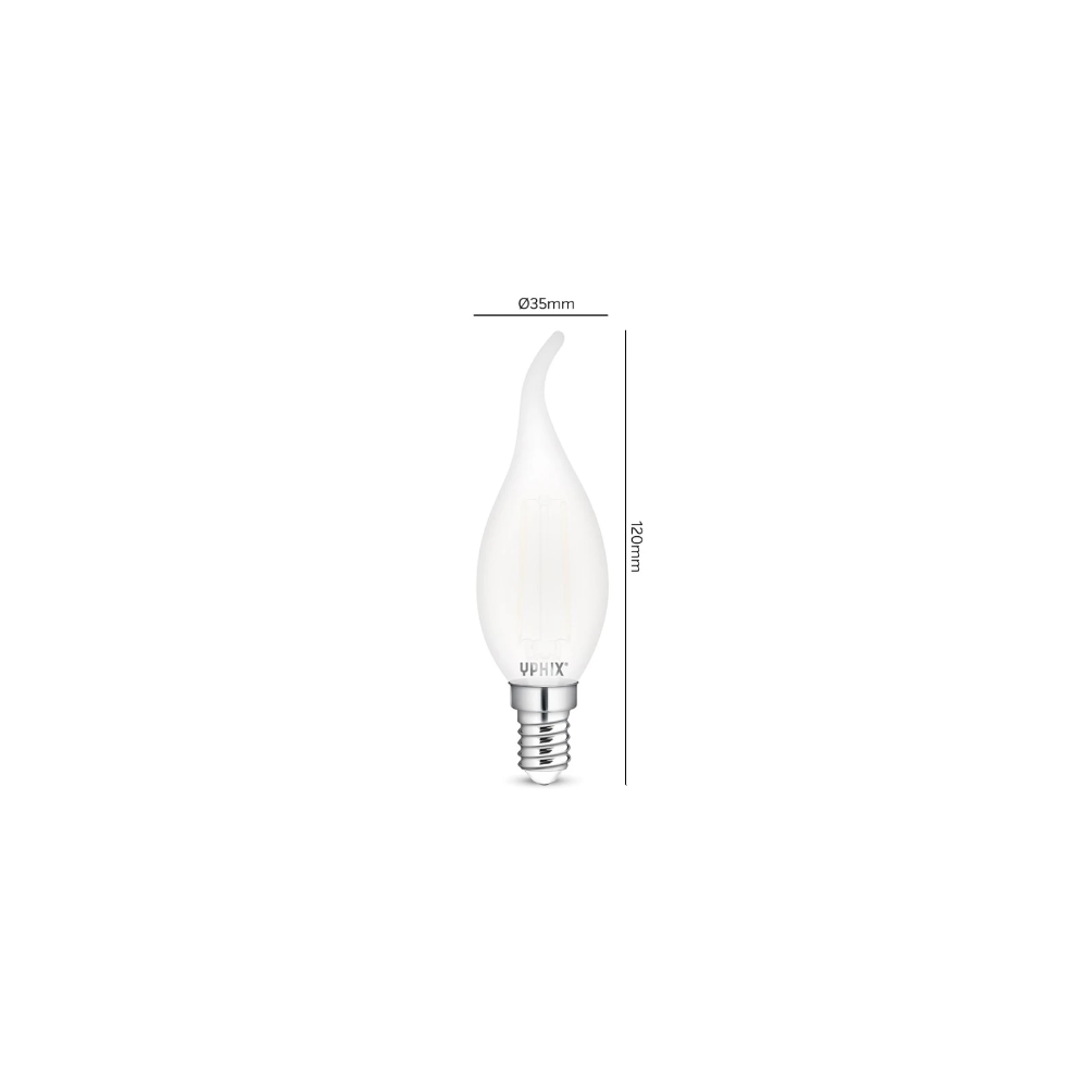 Miniatuur van Yphix LED lamp filament helder kaars E14 4.5W 470lm warm wit 2700K dimbaar (50510609)